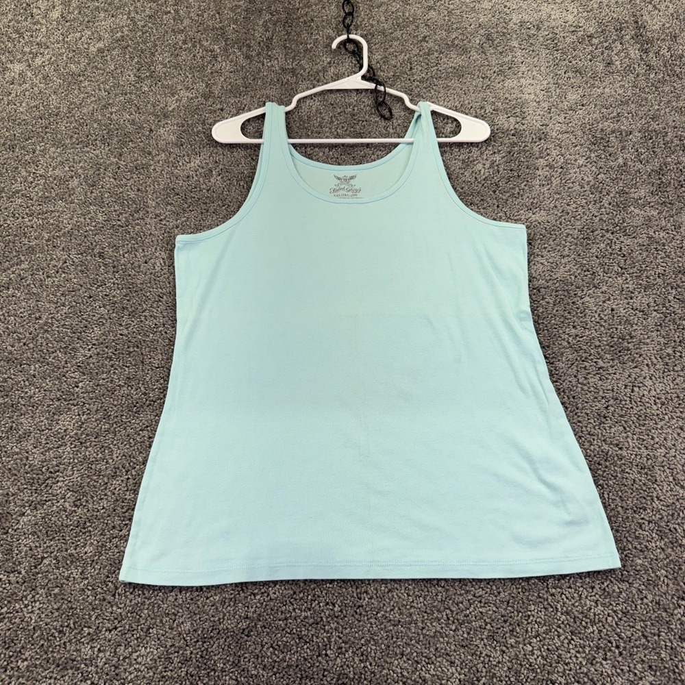 Faded Glory Tank Top Womens 2XL Blue Scoop Neck Tagless Stretch Summer Casual